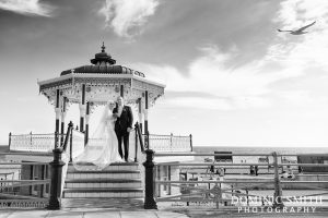 Bridal photo taken at the Bandstand on Brighton Seafront