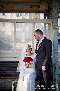 Bridal photo taken on Brighton Seafront