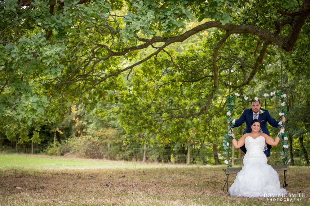 Bride and Groom at Hookhouse Farm Swing 1
