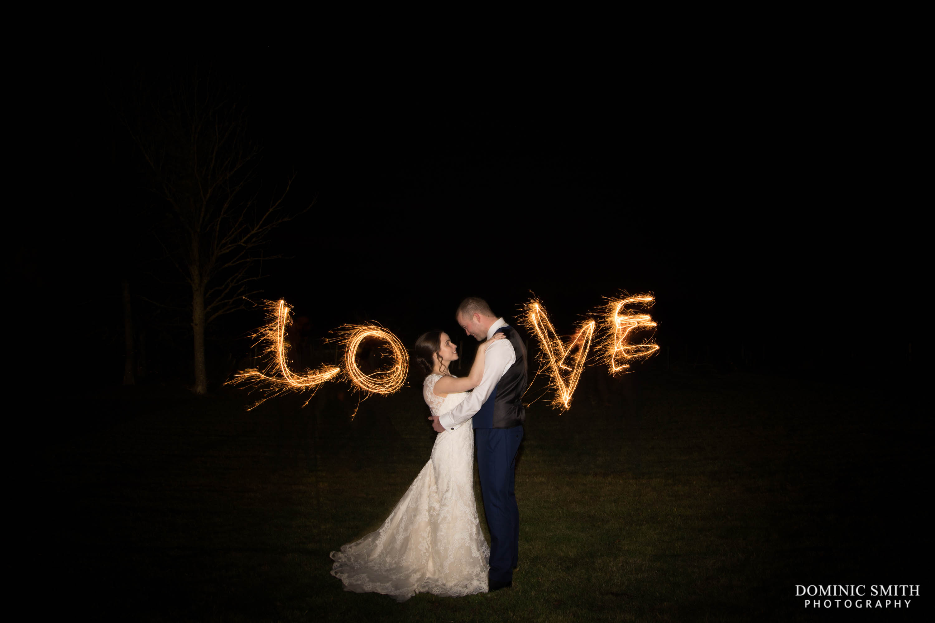 Love Sparkler Wedding Photo