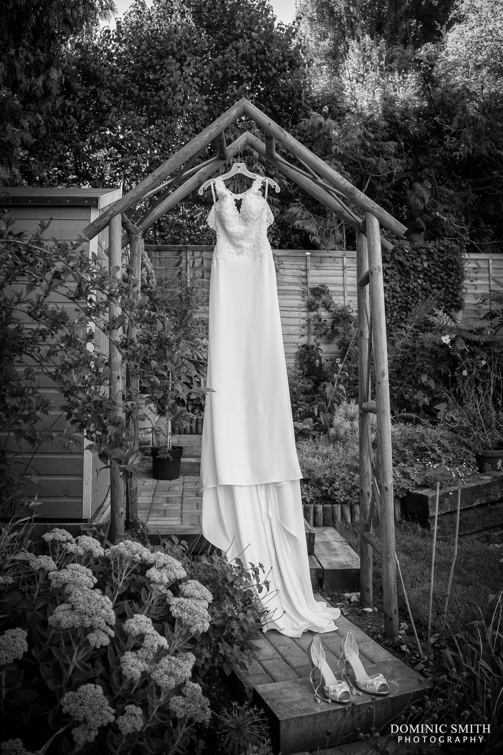 Wedding Dress in Garden