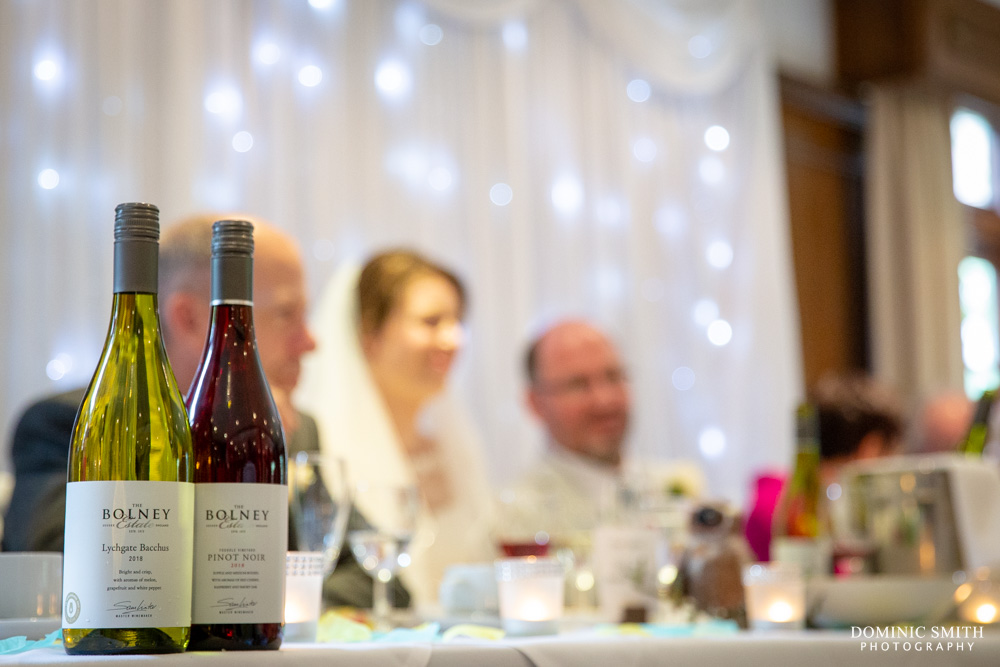 Bride and Groom with Bolney Wine Estate Wine