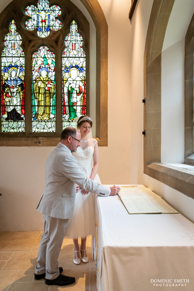 Signing the Register at St Peters Church Henfield