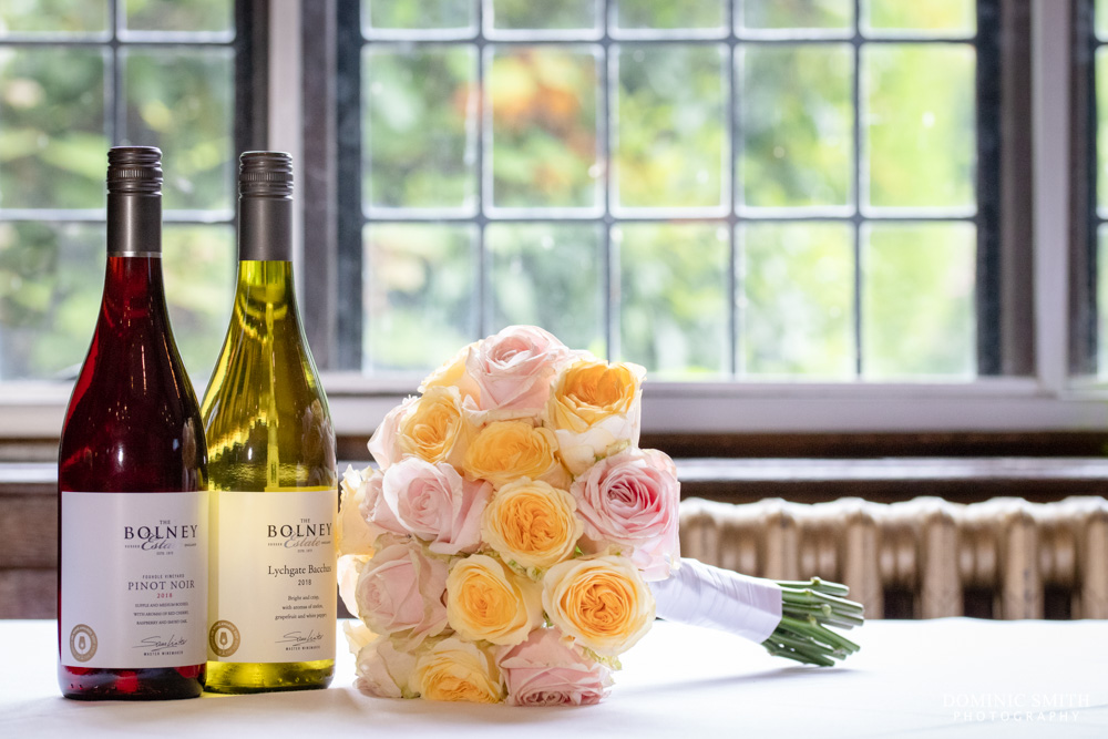 Wedding Bouquet with Bolney Wine Estate Wine