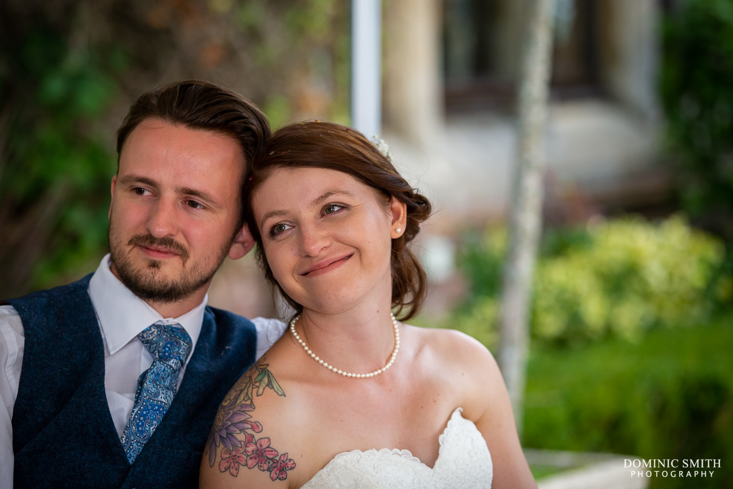 Couple During Speeches at Stanhill Court Hotel