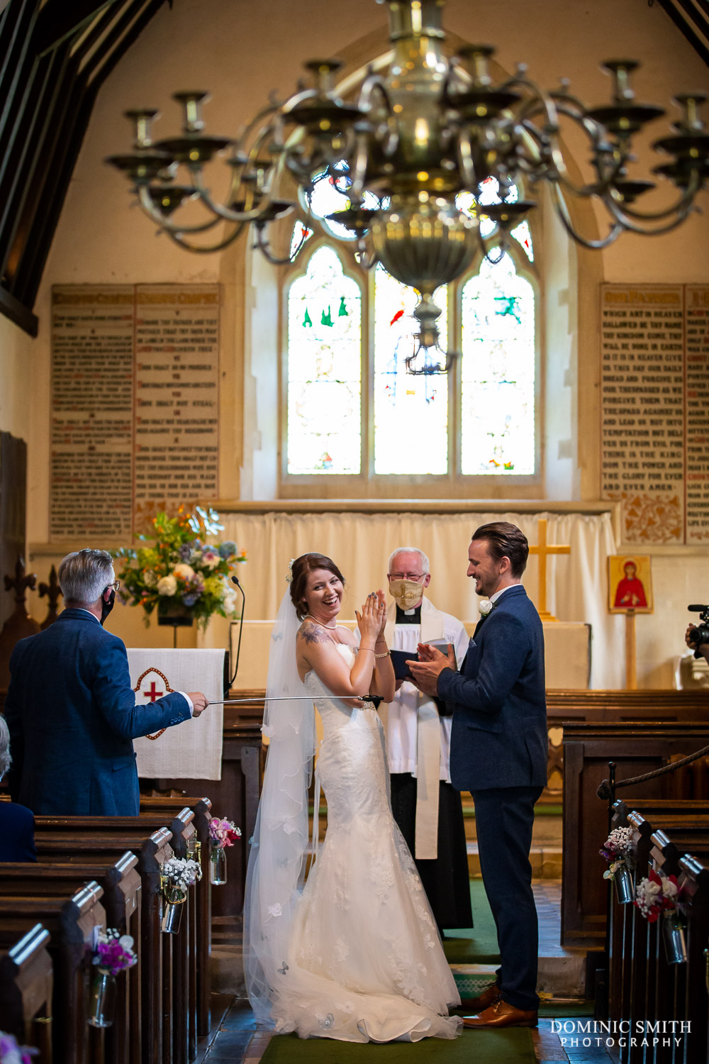 Covid Safe Wedding Rings at St Mary Magdalene C of E Church in Rusper