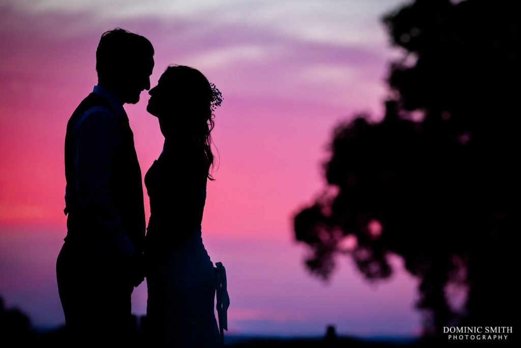 Pink Sunset at Stanhill Court Hotel Wedding