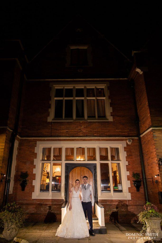 Night Wedding Photo Outside Highley Manor