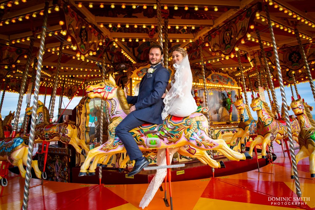 Brighton Beach Carousel Sussex Wedding Photo