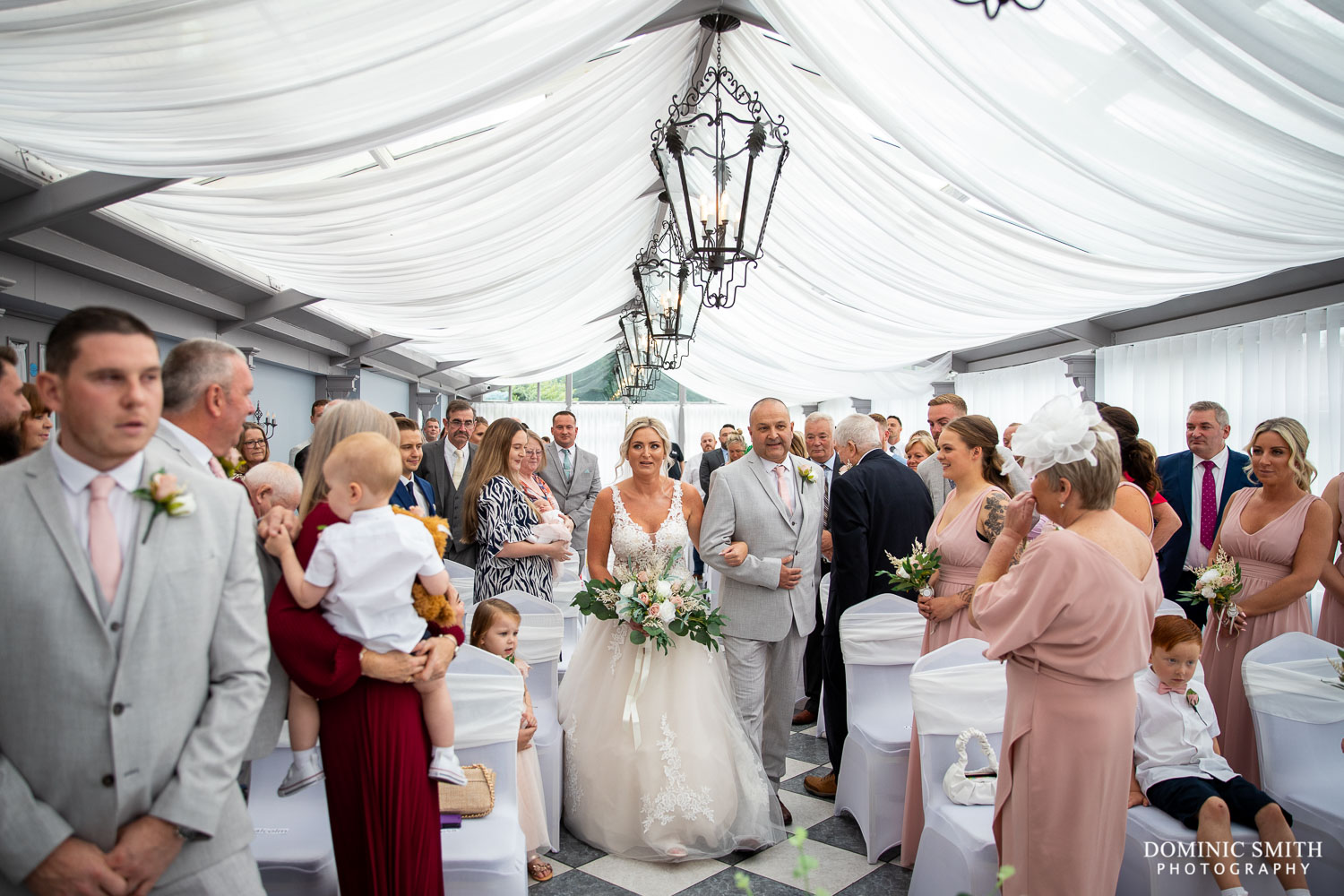 Brides Arrival at Stanhill Court Hotel