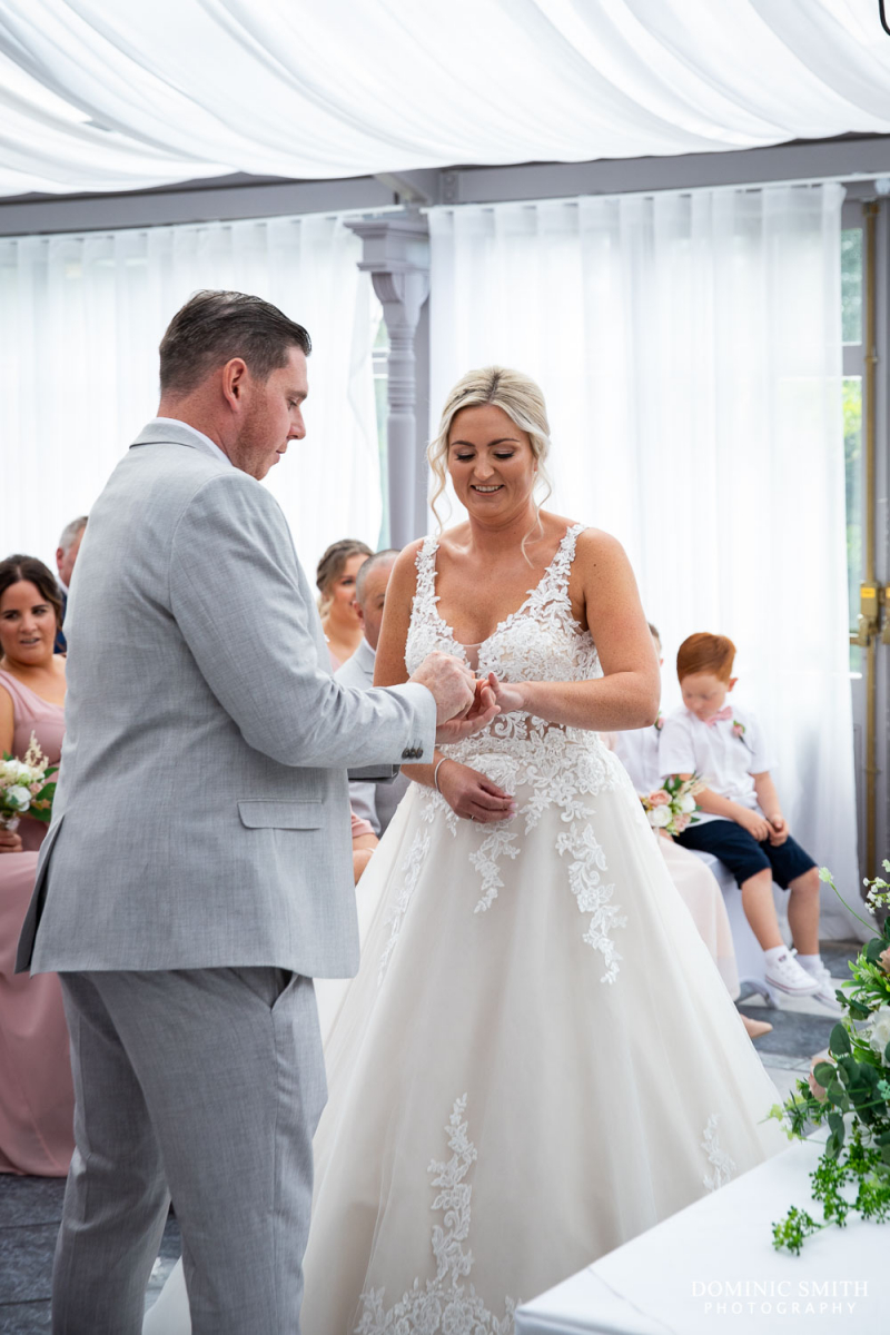 Exchanging Rings at Stanhill Court Hotel