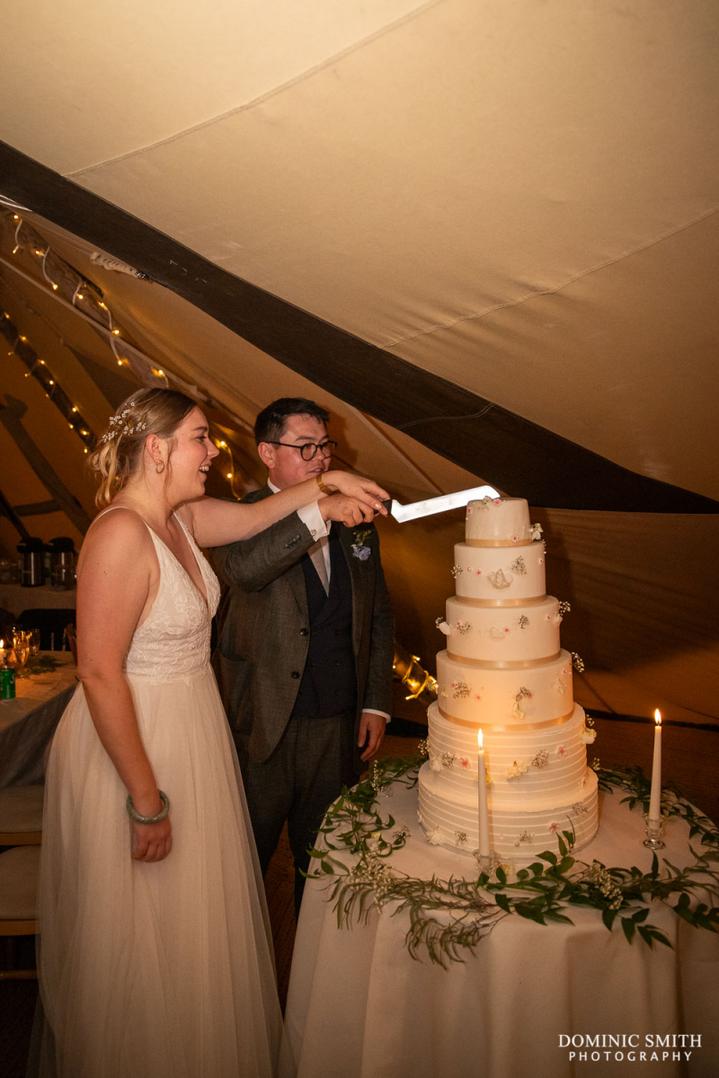 Cutting The Wedding Cake at Marwood Farm 2