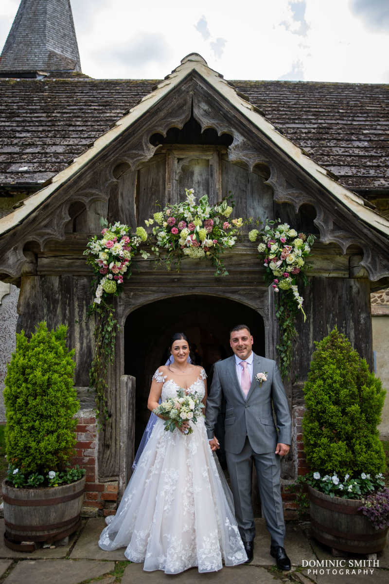 Wedding Couple at St Georges Church, West Grinstead