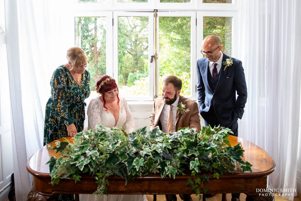 Signing the Register at Highley Manor in Sussex