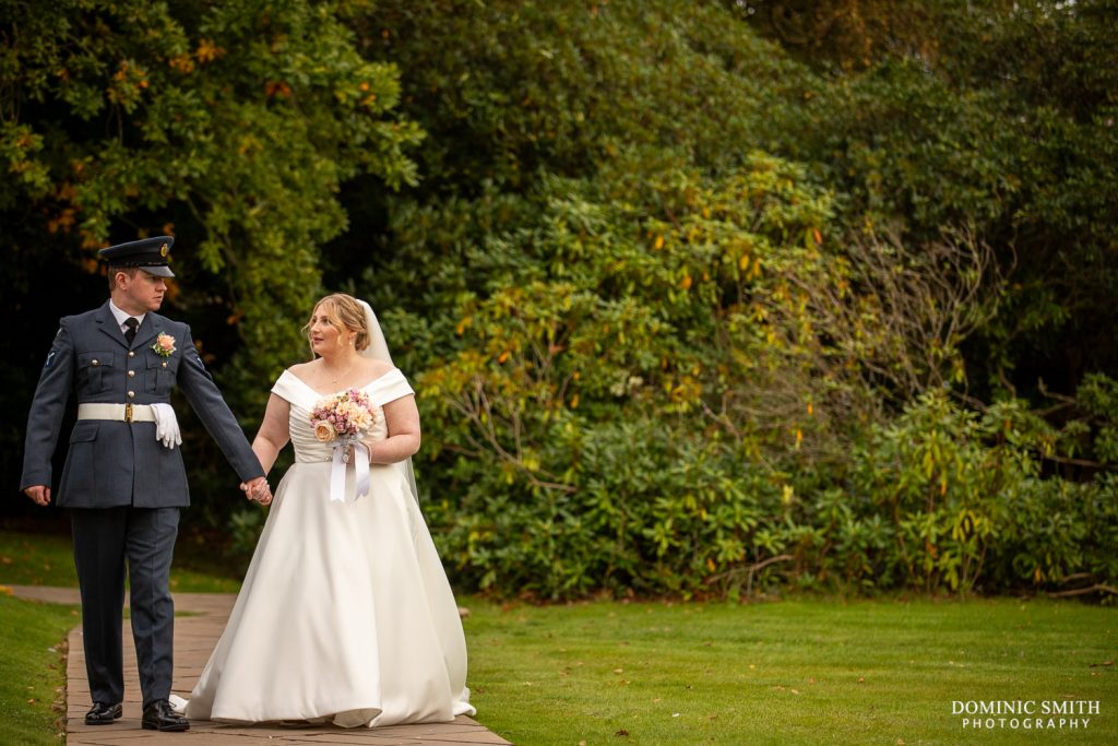 Autumnal Wedding Couple Photo at Highley Manor