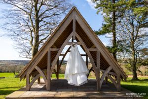 Wedding Dress Hanging Outside