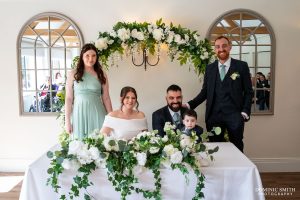 Witnessing the wedding at Cottesmore Golf Club
