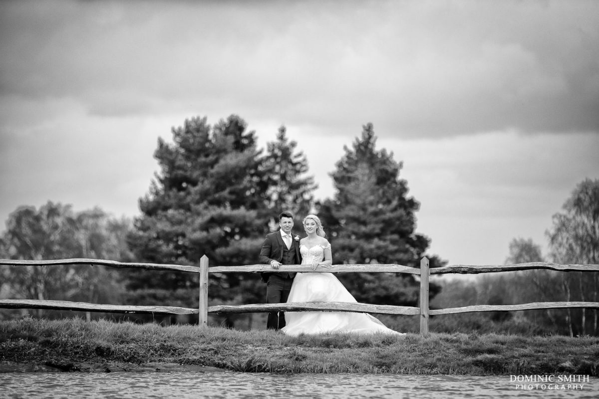 Black and White Wedding Couple Photo at Cottesmore