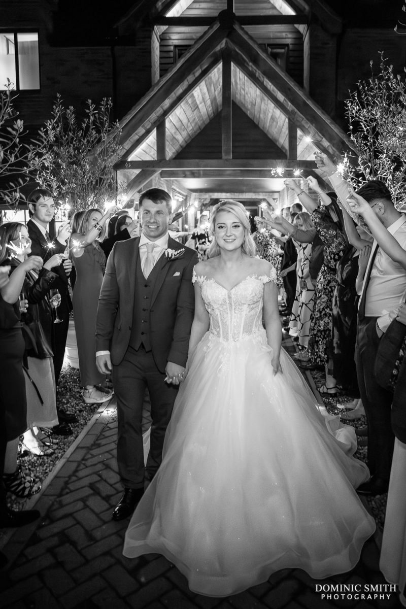 Black and White Sparkler Photo at Cottesmore Golf Club