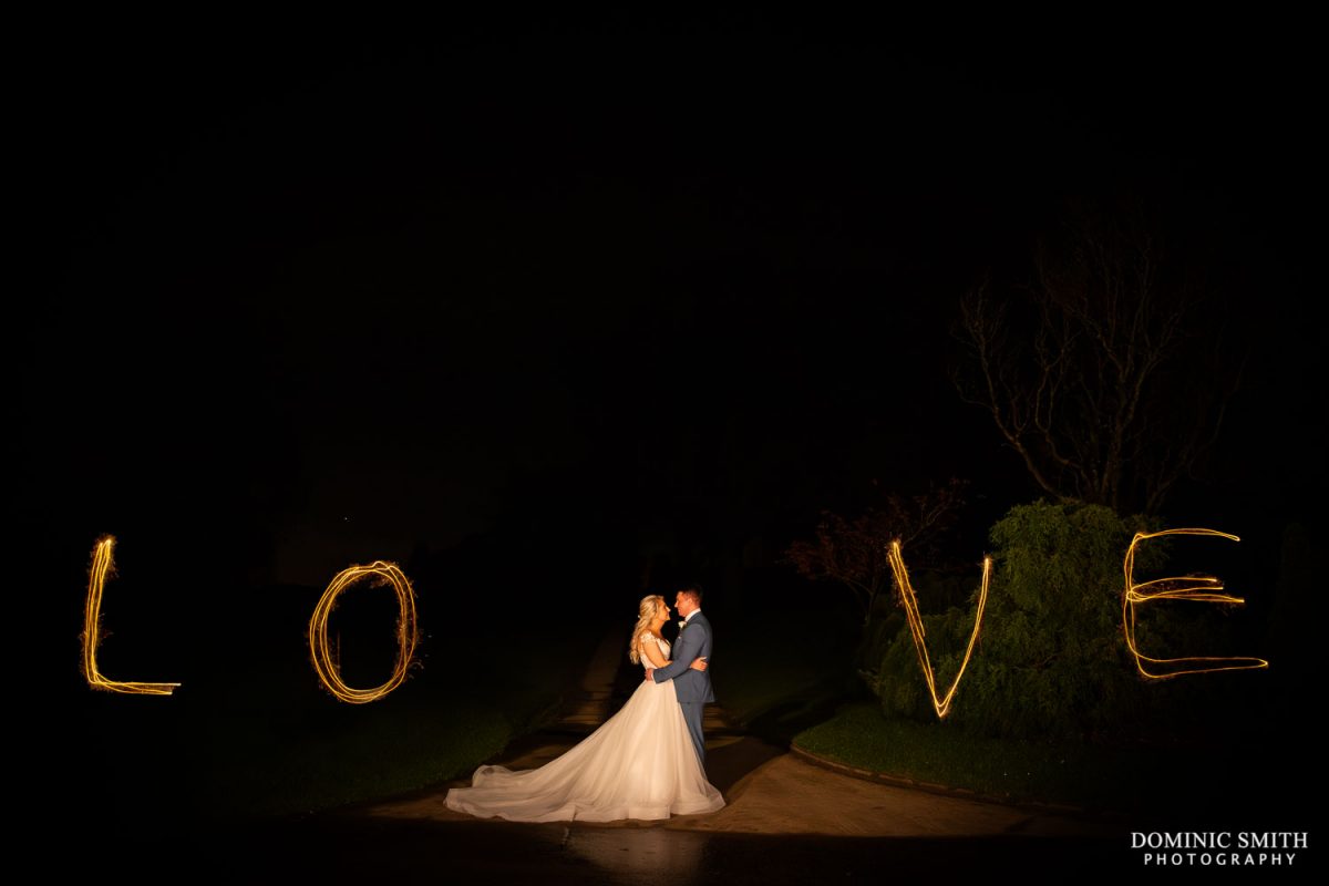 LOVE Sparkler Photo taken at Cottesmore Hotel, Golf and Country Club, Sussex