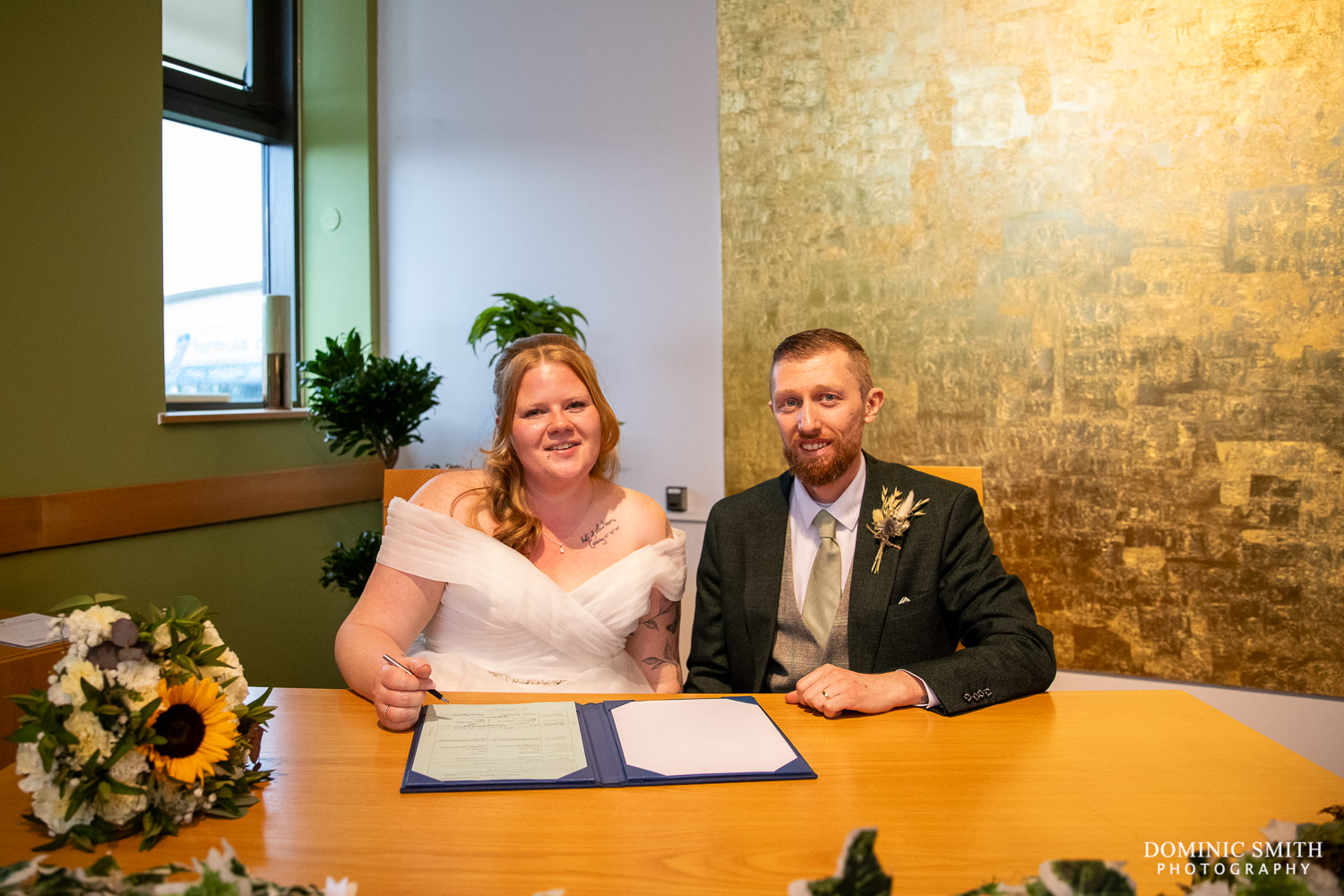 Signing the Wedding Register at Crawley Register Office
