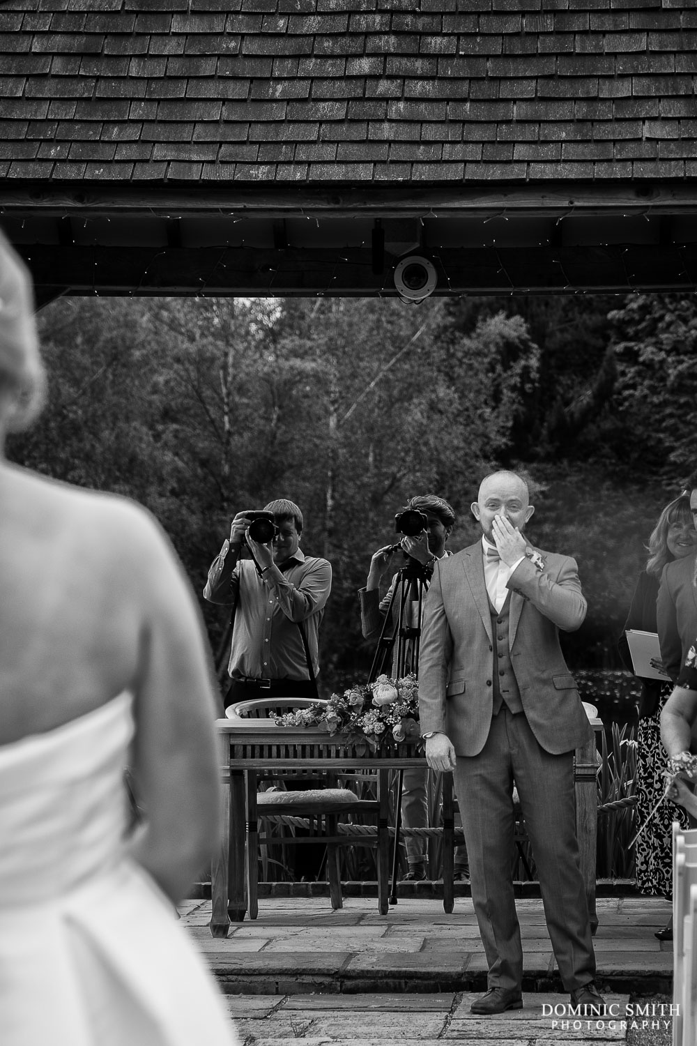 Grooms Reaction to the Bride at Brookfield Barn