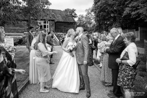 Kissing with Confetti at Brookfield Barn