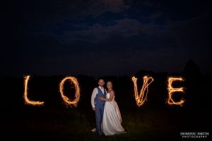 LOVE Sparkler Wedding Photo