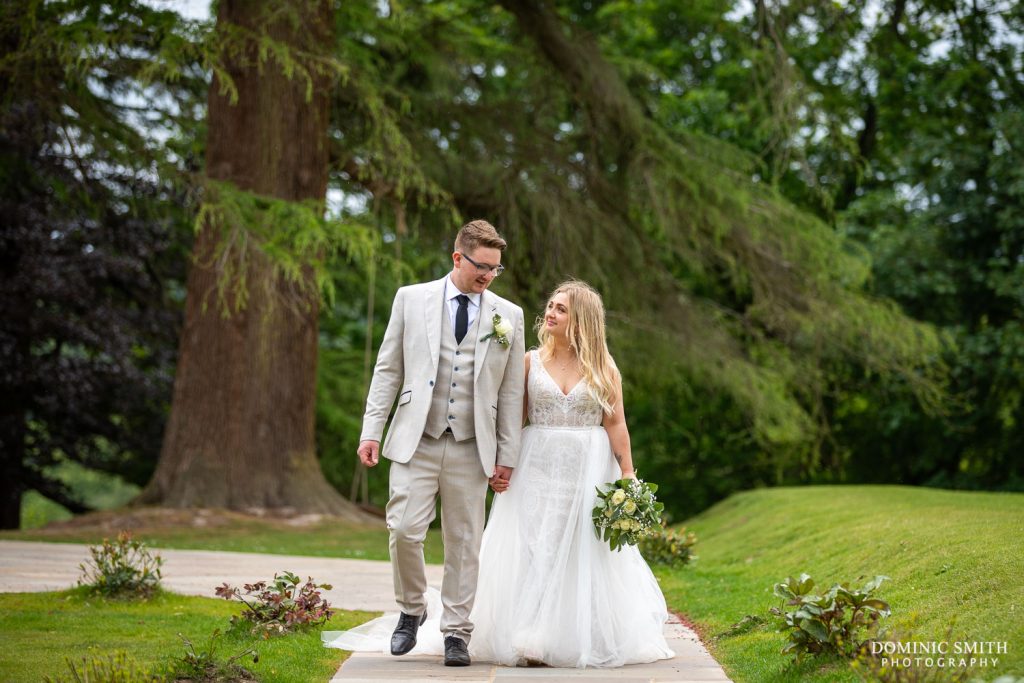 Walking through the gardens at Highley Manor