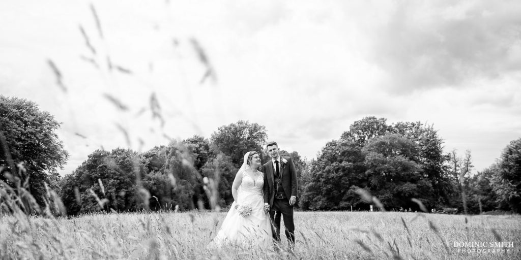 Black and White Wedding Couple Photo taken at Box Hill in Surrey