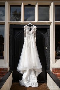 Wedding Dress outside Highley Manor