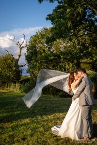 Flying Veil Wedding Photo at Bysshe Court Barn