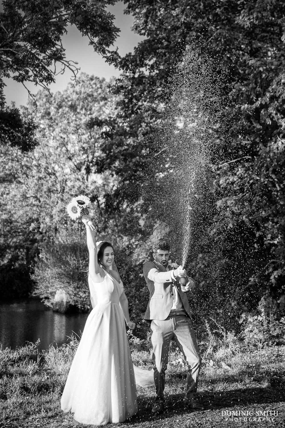 Champagne Spray at Bysshe Court Barn