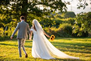 Walking into the sunset at Bysshe Court Barn