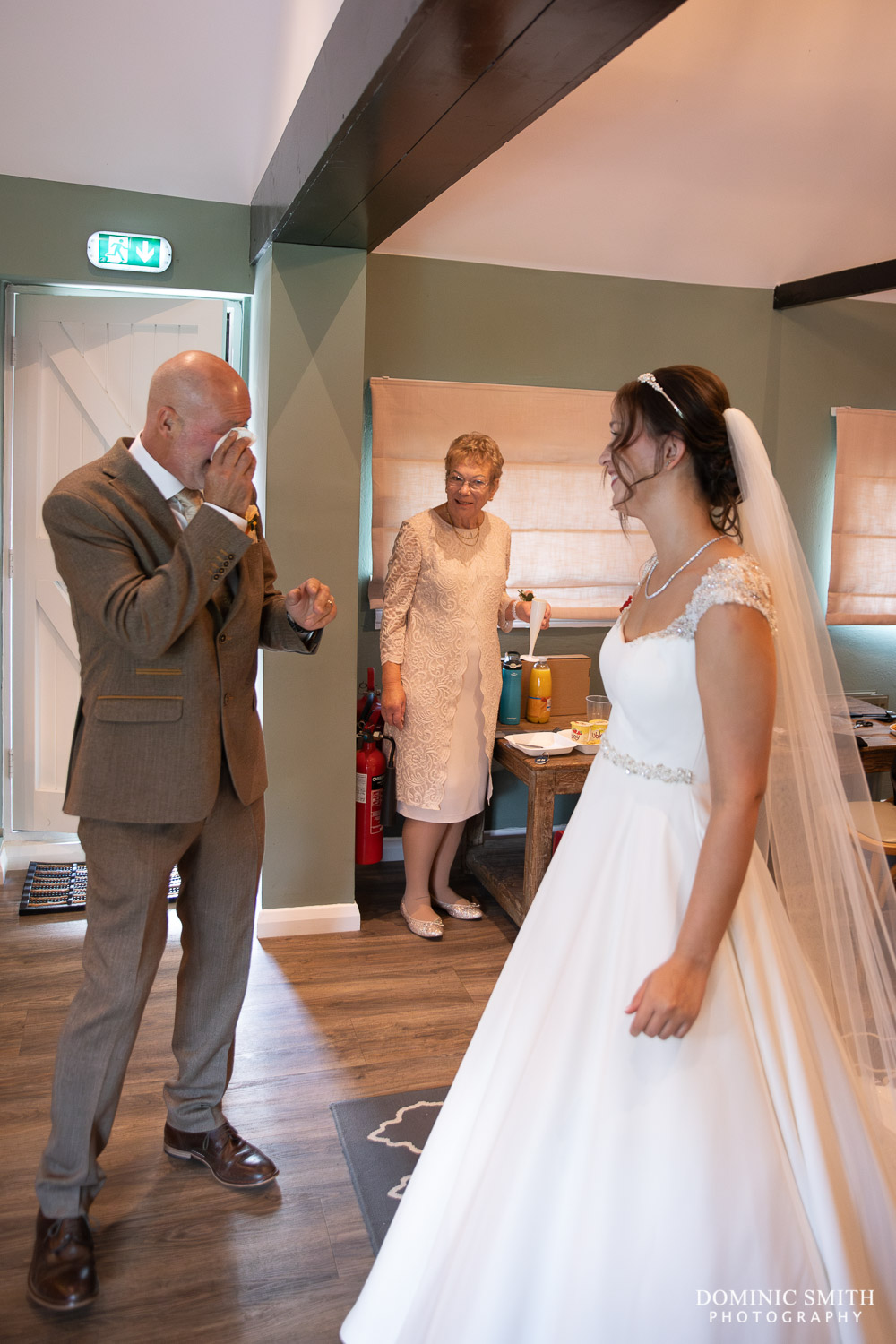 Father of the Bride sees the Bride at Cottesmore