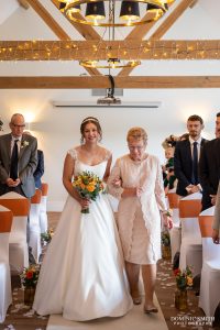 Grandma walks the Bride down the aisle