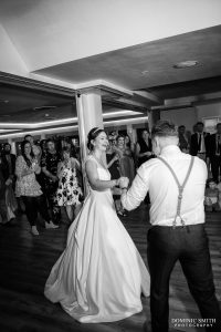 Black and White Wedding First Dance at Cottesmore, Sussex