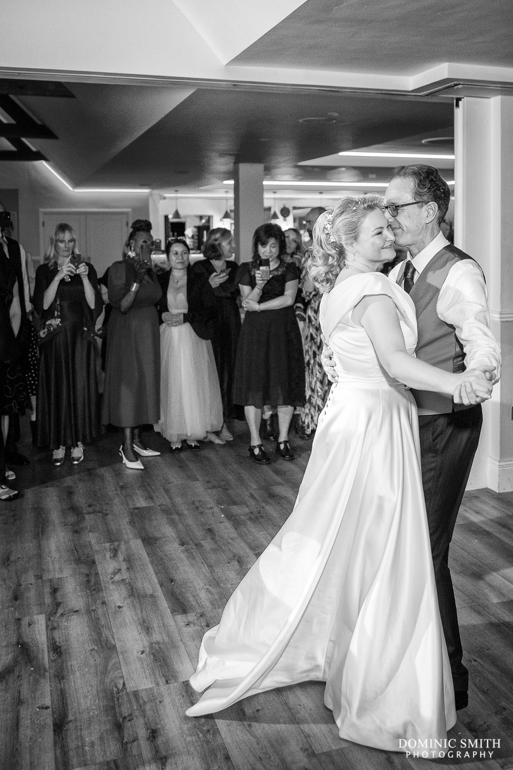 Black and White First Dance Wedding Photo at Cottesmore
