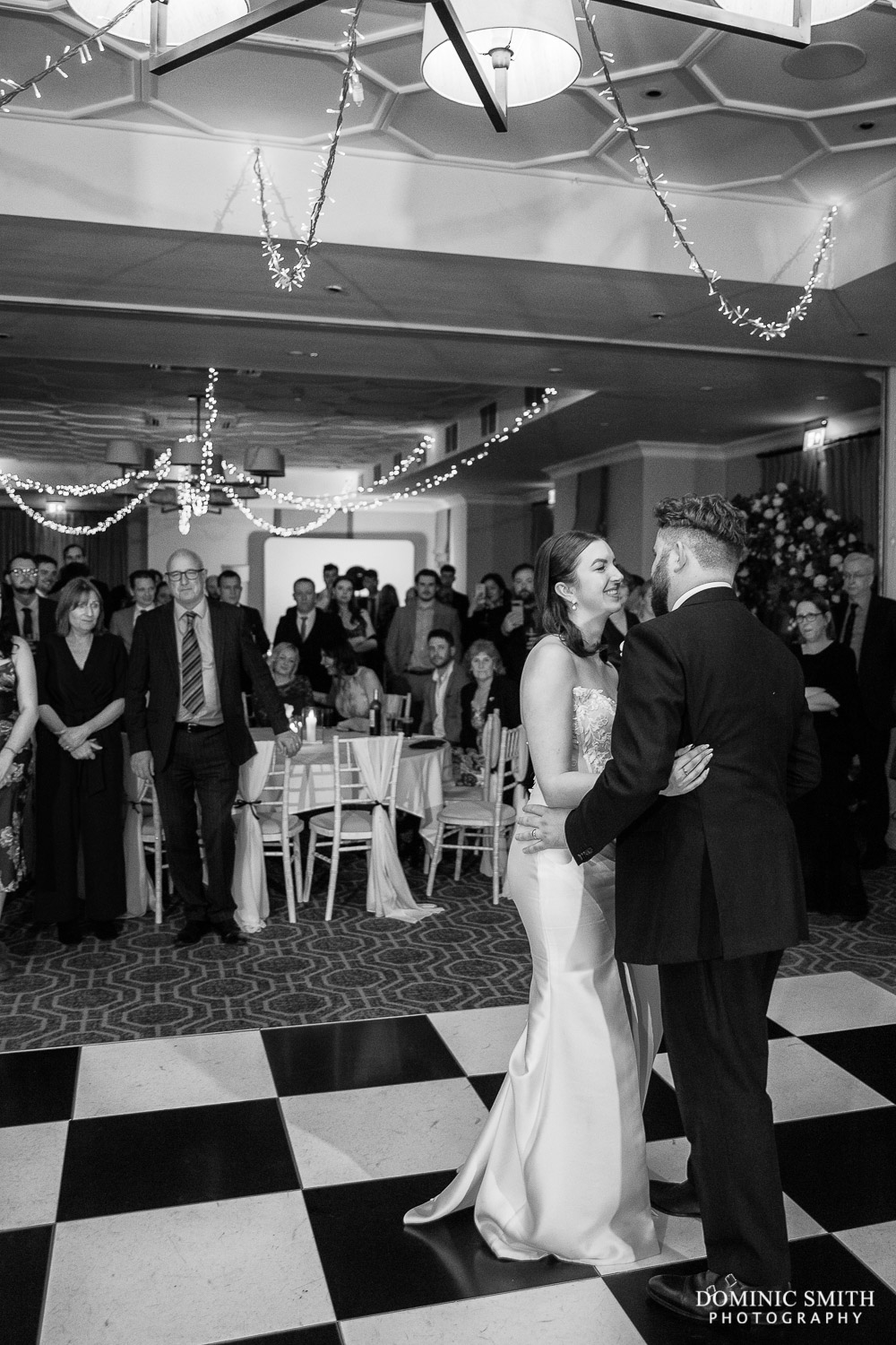 Black and White First Dance Photograph at Wotton House