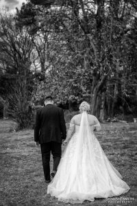 Black and White Wedding Couple Photo at Stanhill Court Hotel