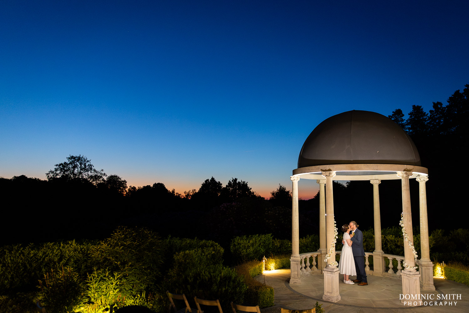 Spa Temple Night Photo at The Spa Hotel Wedding in Tunbridge Wells