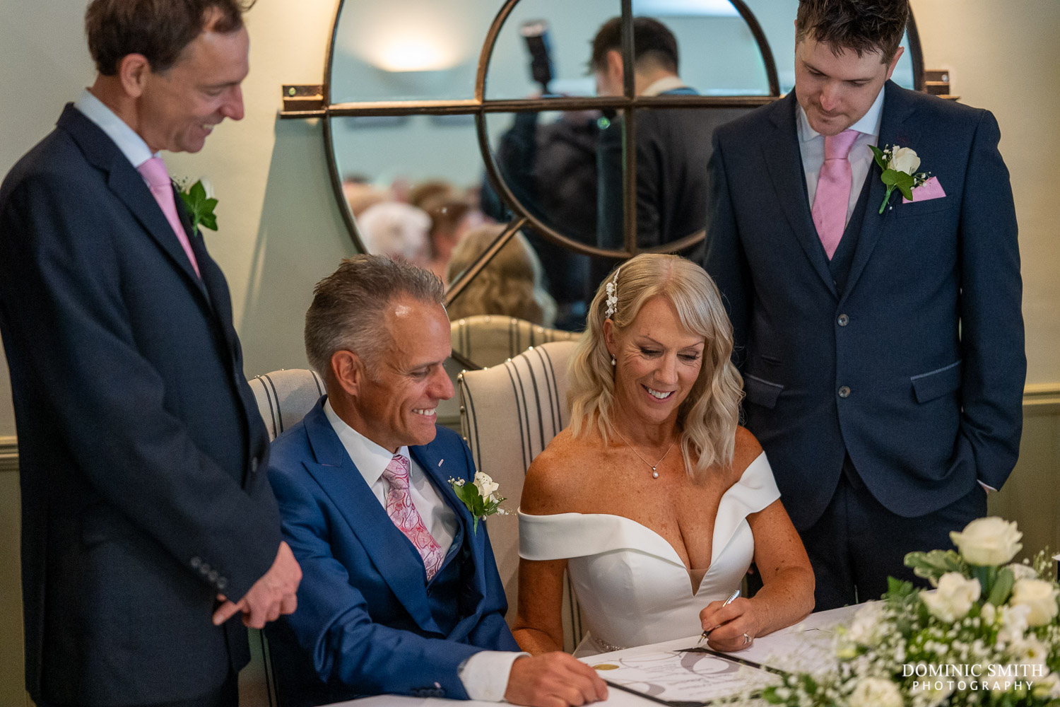 Signing the Wedding Register at Wingrove House