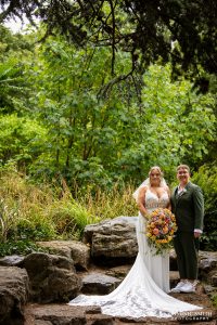 Brides posing at Claremont Gardens in Surbiton