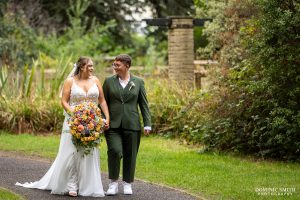 Brides walking together