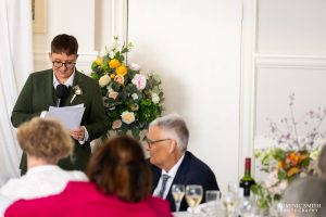 Bridge giving her speech at Glenmore House