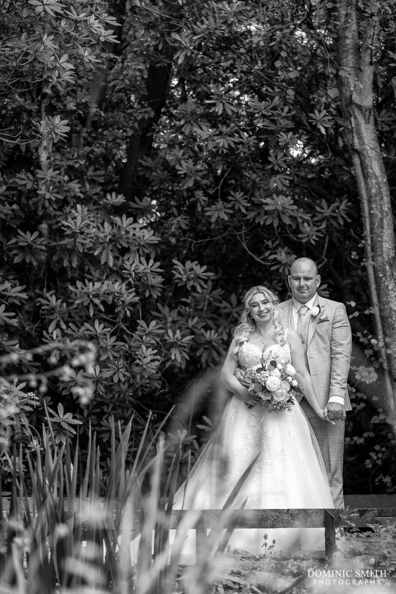 Black and White Wedding Couple Portrait at Cottesmore
