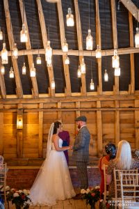 Wedding ceremony at Southlands Barn, Sussex