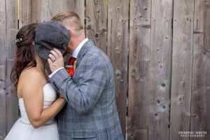 Secret Kiss during Southlands Barn Wedding
