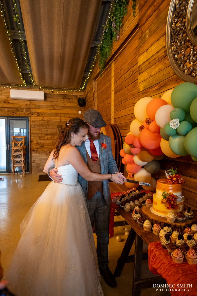 Cutting the Wedding Cake at Southlands Barn