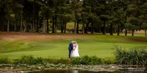 Wedding Couple Photograph at Cottesmore Golf Club Lake